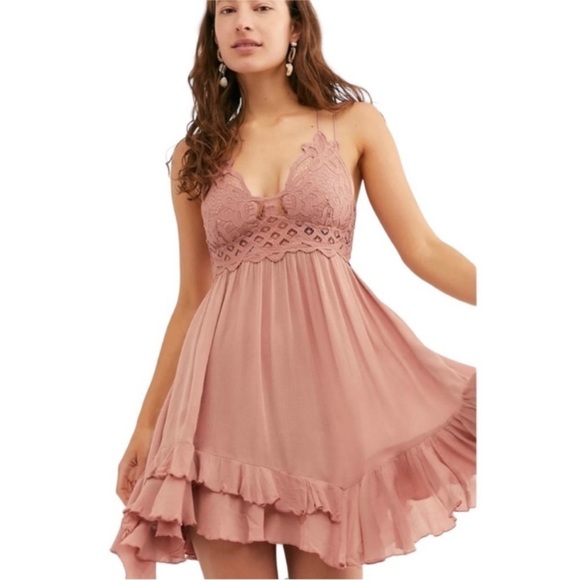 New! Free People Adella Slip Dress light pink nwt 30450 - Picture 5 of 10